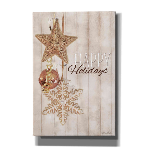 Image of 'Gold Sparkle Happy Holidays' by Lori Deiter, Canvas Wall Art