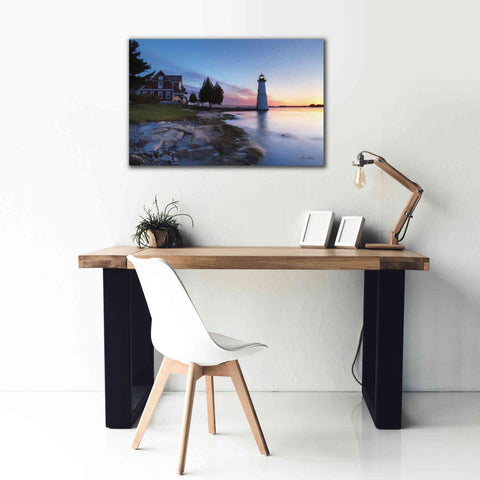 Image of 'Dusk at Rock Island' by Lori Deiter, Canvas Wall Art,40 x 26