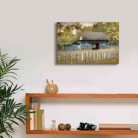 Image of 'Old Teal Shed' by Lori Deiter, Canvas Wall Art,18 x 12