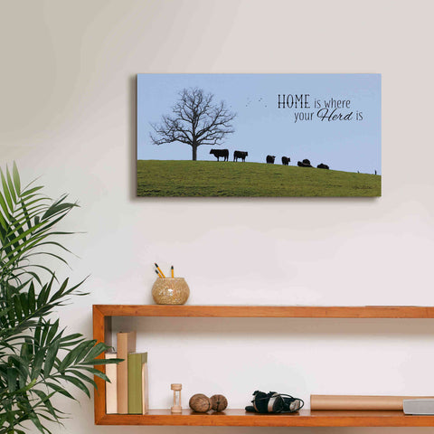 Image of 'Home Is Where Your Herd Is' by Lori Deiter, Canvas Wall Art,24 x 12