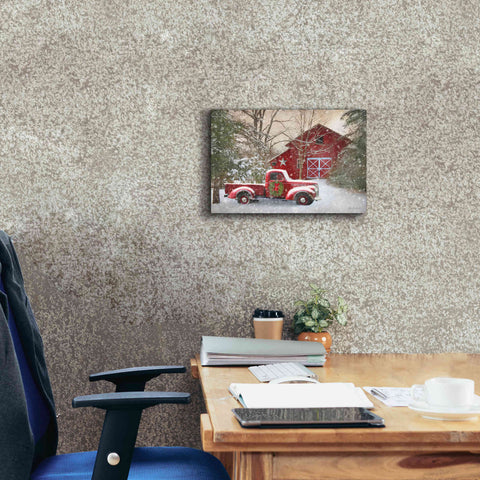 Image of 'Secluded Barn with Truck' by Lori Deiter, Canvas Wall Art,18 x 12