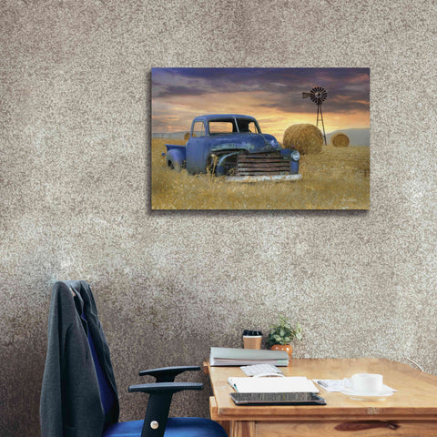 Image of 'Old Chevy with Windmill' by Lori Deiter, Canvas Wall Art,40 x 26