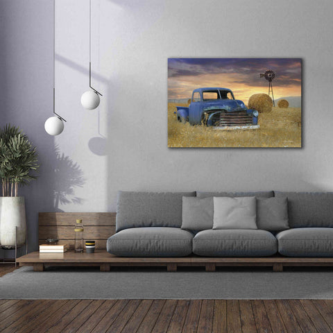 Image of 'Old Chevy with Windmill' by Lori Deiter, Canvas Wall Art,60 x 40