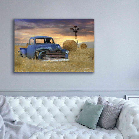 Image of 'Old Chevy with Windmill' by Lori Deiter, Canvas Wall Art,60 x 40