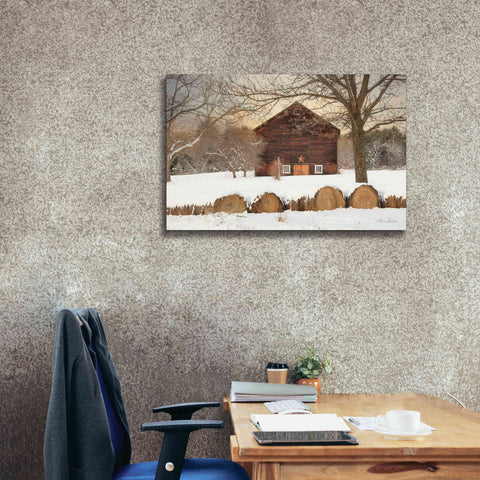 Image of 'Snowy Vermont Barn' by Lori Deiter, Canvas Wall Art,40 x 26