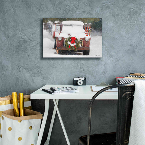 Image of 'Christmas Farm Truck' by Lori Deiter, Canvas Wall Art,18 x 12