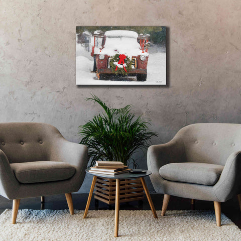 Image of 'Christmas Farm Truck' by Lori Deiter, Canvas Wall Art,40 x 26