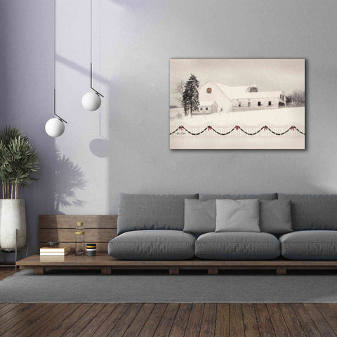 Image of 'Snowy Barn on a Hill' by Lori Deiter, Canvas Wall Art,60 x 40