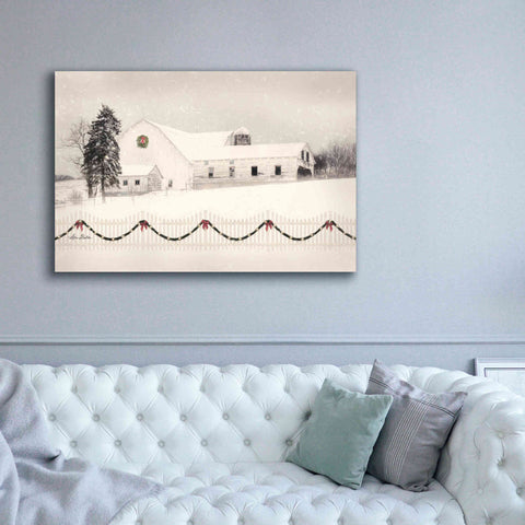 Image of 'Snowy Barn on a Hill' by Lori Deiter, Canvas Wall Art,60 x 40
