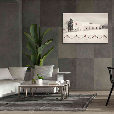 Image of 'Snowy Barn on a Hill' by Lori Deiter, Canvas Wall Art,60 x 40