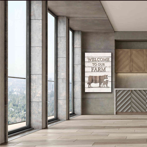 Image of 'Cow Welcome to Our Farm' by Lori Deiter, Canvas Wall Art,40 x 60