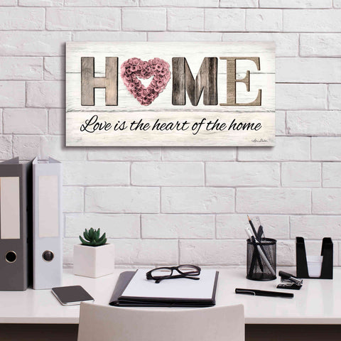 Image of 'Love is the Heart of the Home' by Lori Deiter, Canvas Wall Art,24 x 12