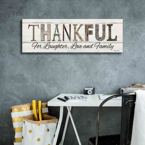 Image of 'Thankful for Laughter, Love and Family' by Lori Deiter, Canvas Wall Art,36 x 12