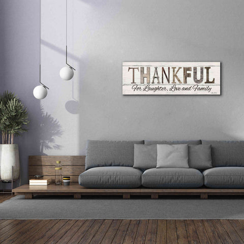 Image of 'Thankful for Laughter, Love and Family' by Lori Deiter, Canvas Wall Art,60 x 20