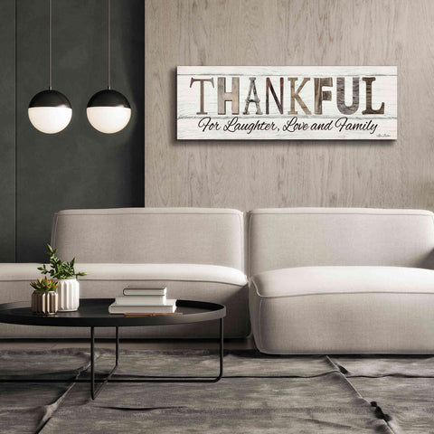 Image of 'Thankful for Laughter, Love and Family' by Lori Deiter, Canvas Wall Art,60 x 20
