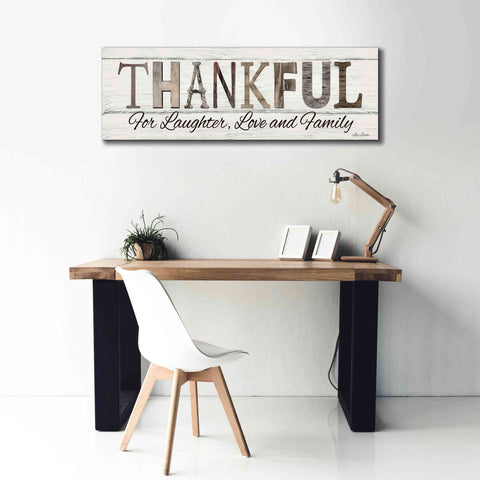 Image of 'Thankful for Laughter, Love and Family' by Lori Deiter, Canvas Wall Art,60 x 20