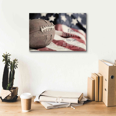 Image of 'Football - Believe' by Lori Deiter, Canvas Wall Art,18 x 12