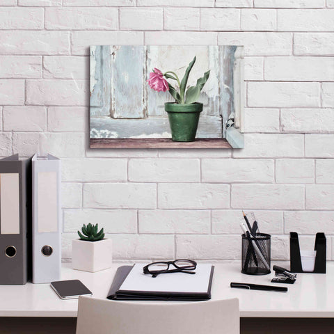 Image of 'Take a Bow Tulip' by Lori Deiter, Canvas Wall Art,18 x 12