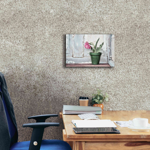 Image of 'Take a Bow Tulip' by Lori Deiter, Canvas Wall Art,18 x 12