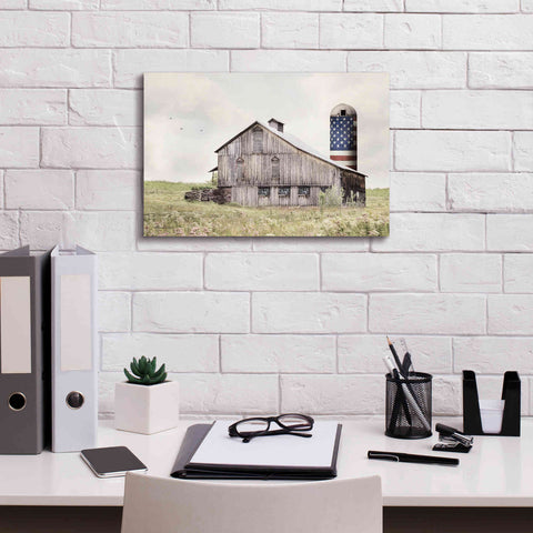 Image of 'One Land, One Flag' by Lori Deiter, Canvas Wall Art,18 x 12