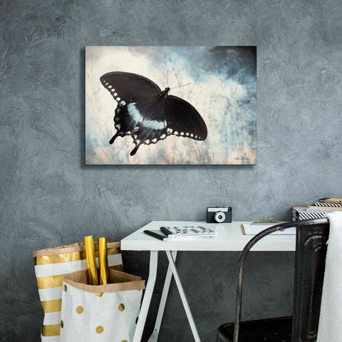 Image of 'Teal Butterfly I' by Lori Deiter, Canvas Wall Art,26 x 18