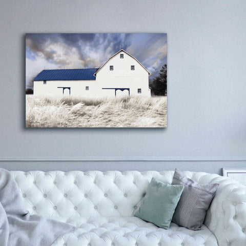 Image of 'Blue Trimmed Barn' by Lori Deiter, Canvas Wall Art,60 x 40