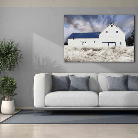 Image of 'Blue Trimmed Barn' by Lori Deiter, Canvas Wall Art,60 x 40