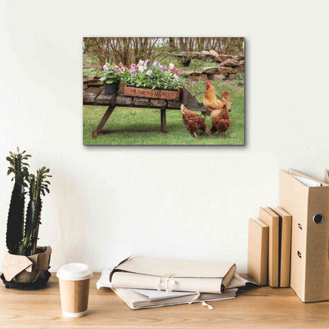 Image of 'Farmer's Flower Cart' by Lori Deiter, Canvas Wall Art,18 x 12