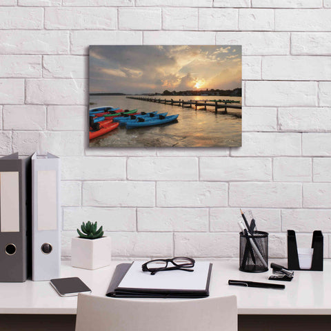 Image of 'Bayside Dock' by Lori Deiter, Canvas Wall Art,18 x 12