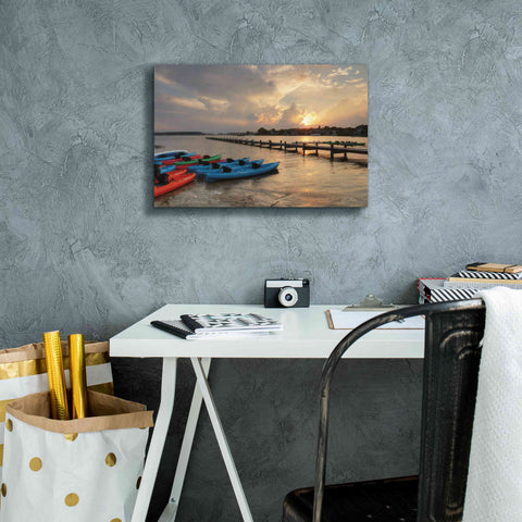 Image of 'Bayside Dock' by Lori Deiter, Canvas Wall Art,18 x 12