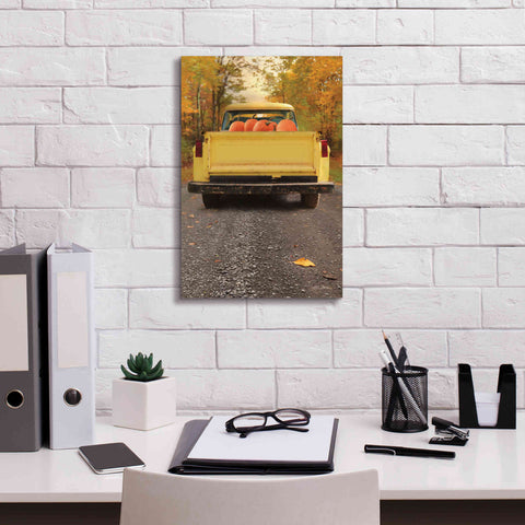 Image of 'Yellow Pumpkin Hauler' by Lori Deiter, Canvas Wall Art,12 x 18