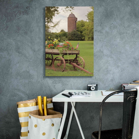 Image of 'Clayton Flower Wagon' by Lori Deiter, Canvas Wall Art,18 x 26