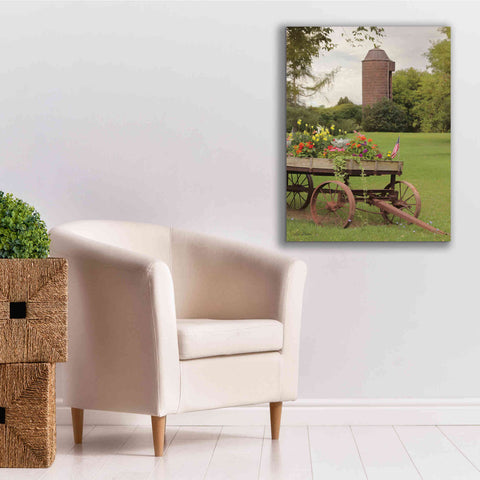 Image of 'Clayton Flower Wagon' by Lori Deiter, Canvas Wall Art,26 x 34