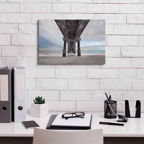 Image of 'Beneath the Outer Banks Beach Pier' by Lori Deiter, Canvas Wall Art,18 x 12