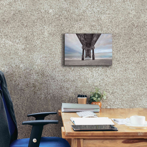 Image of 'Beneath the Outer Banks Beach Pier' by Lori Deiter, Canvas Wall Art,18 x 12