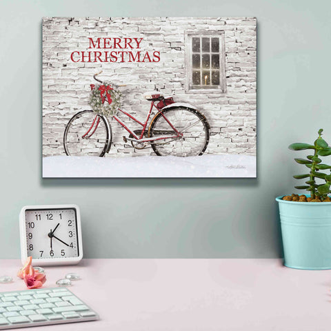 Image of 'Merry Christmas Bicycle' by Lori Deiter, Canvas Wall Art,16 x 12