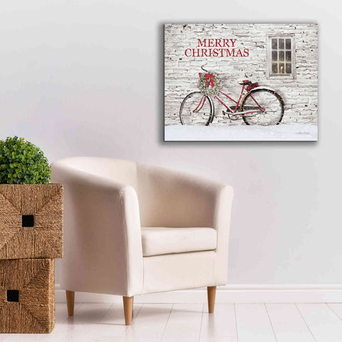 Image of 'Merry Christmas Bicycle' by Lori Deiter, Canvas Wall Art,34 x 26