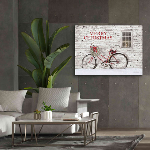 Image of 'Merry Christmas Bicycle' by Lori Deiter, Canvas Wall Art,54 x 40