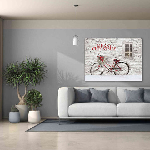 Image of 'Merry Christmas Bicycle' by Lori Deiter, Canvas Wall Art,54 x 40