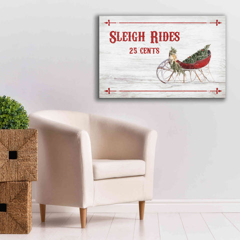 Image of 'Sleigh Rides 25 Cents' by Lori Deiter, Canvas Wall Art,40 x 26
