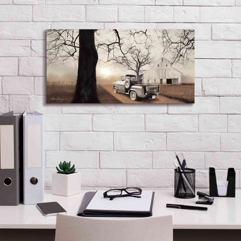 Image of 'Millersburg Sunrise with Truck' by Lori Deiter, Canvas Wall Art,24 x 12