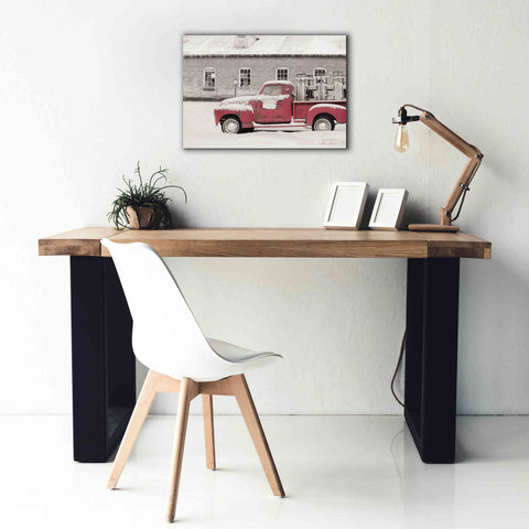 Image of 'Old Sled Works Red Truck' by Lori Deiter, Canvas Wall Art,26 x 18