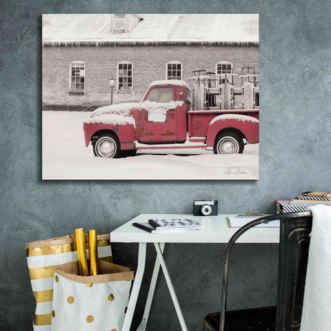 Image of 'Old Sled Works Red Truck' by Lori Deiter, Canvas Wall Art,34 x 26