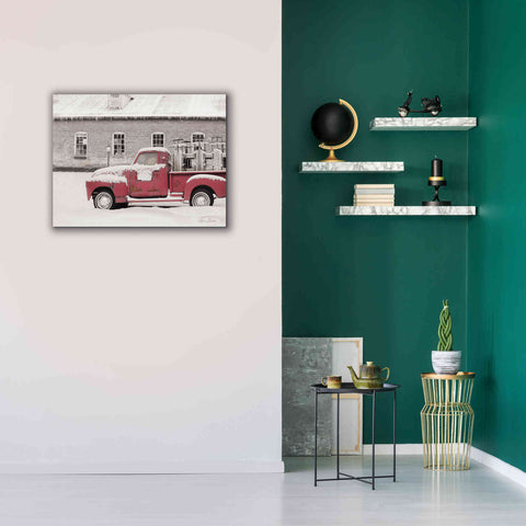 Image of 'Old Sled Works Red Truck' by Lori Deiter, Canvas Wall Art,34 x 26