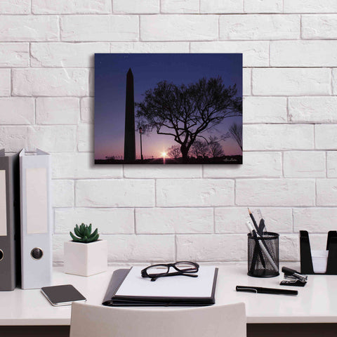 Image of 'Nightfall at the Washington Monument' by Lori Deiter, Canvas Wall Art,16 x 12