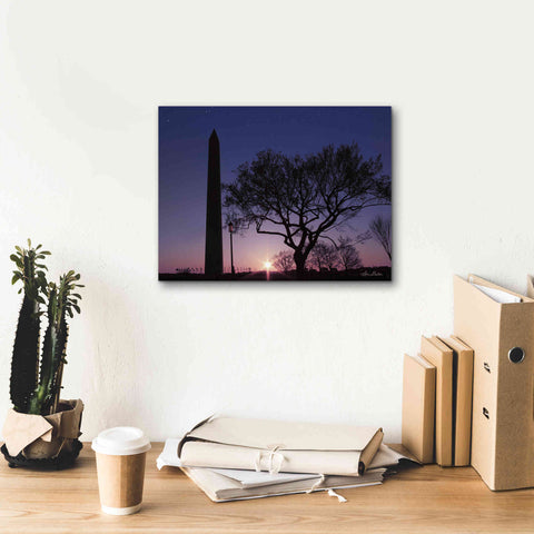 Image of 'Nightfall at the Washington Monument' by Lori Deiter, Canvas Wall Art,16 x 12