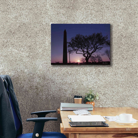 Image of 'Nightfall at the Washington Monument' by Lori Deiter, Canvas Wall Art,26 x 18