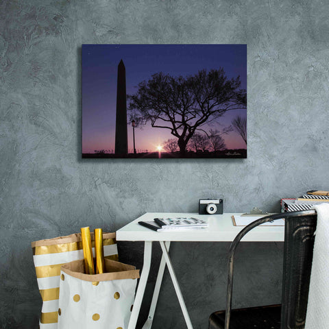 Image of 'Nightfall at the Washington Monument' by Lori Deiter, Canvas Wall Art,26 x 18