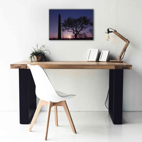 Image of 'Nightfall at the Washington Monument' by Lori Deiter, Canvas Wall Art,26 x 18