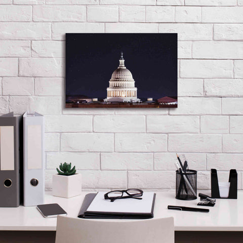 Image of 'US Capital at Night' by Lori Deiter, Canvas Wall Art,18 x 12